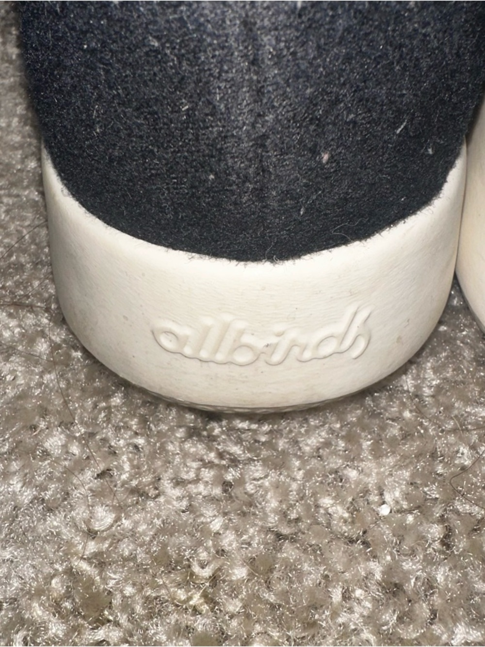 allbirds black Wool Insole with White Logo Script - Picture 5 of 8